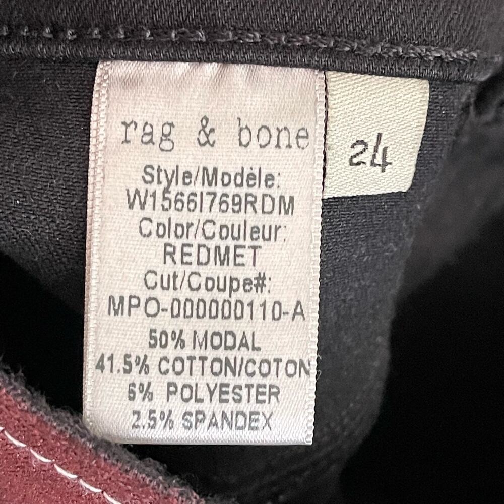 Rag & Bone Jeans Womens 24 Redmet Metallic High Rise Ankle Skinny Stretch NWT - Picture 7 of 9